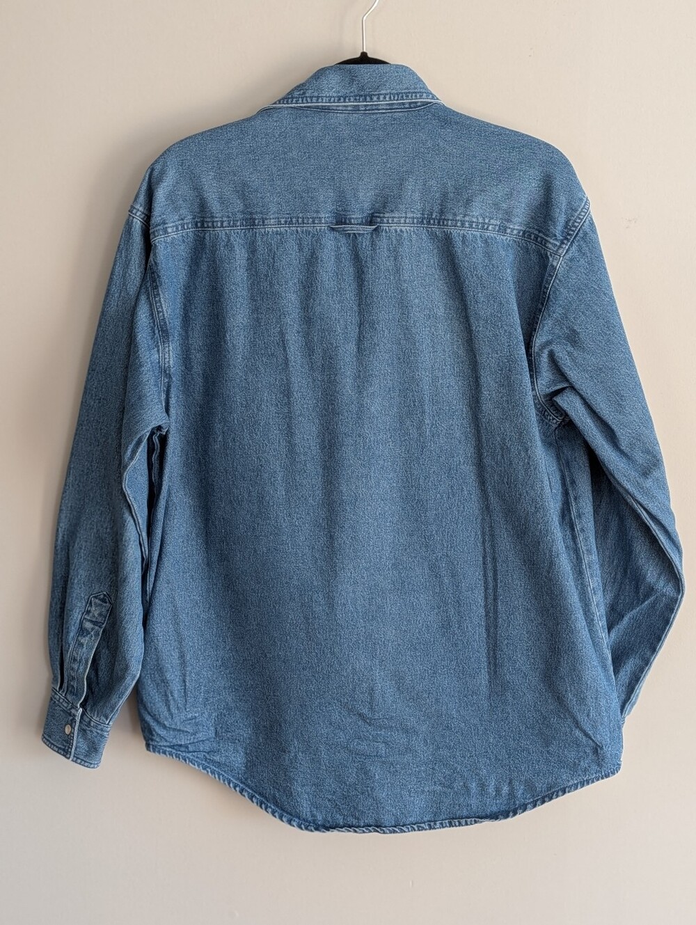 Vintage Mark’s denim Pearl Snap button rugged workwear Heavy Cotton Shirt M - Picture 4 of 9